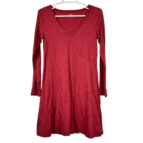 Horny Toad Long Sleeve Dress Red Surplice Neckline Small - Picture 1 of 9